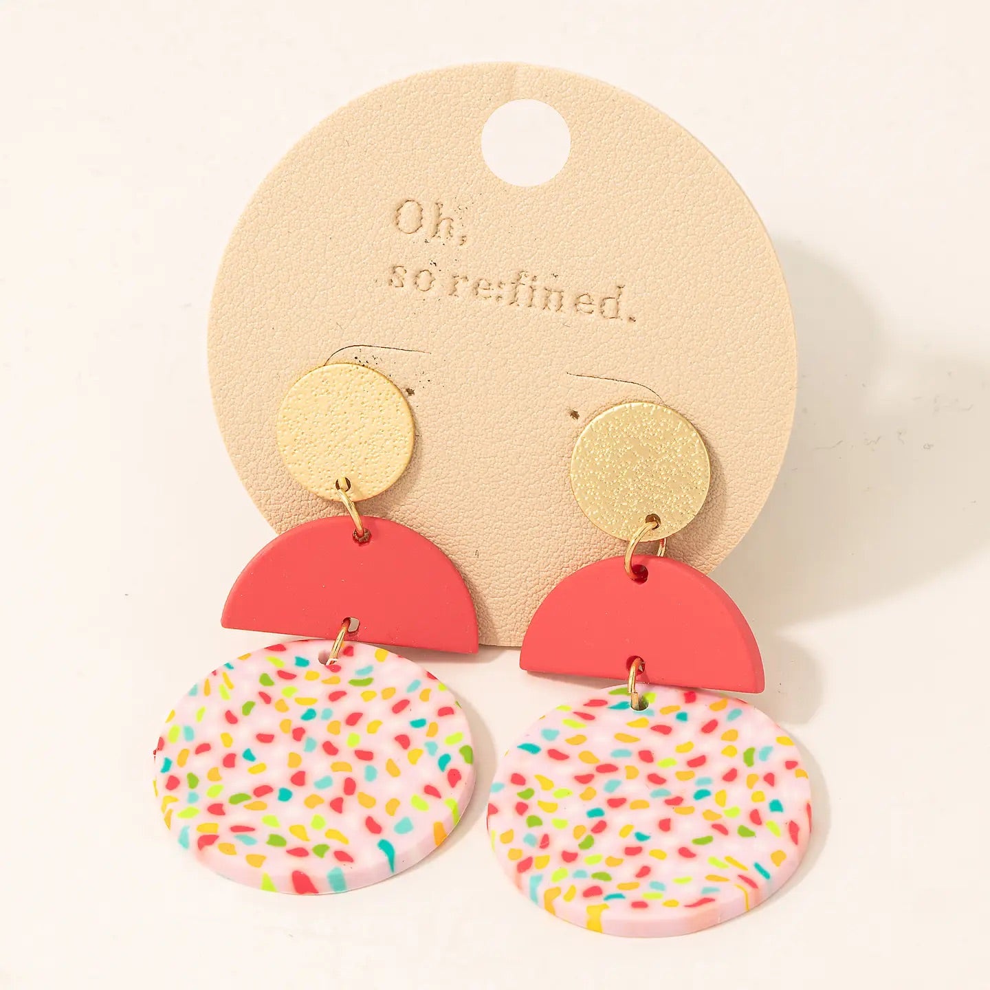 Circle Clay Earrings