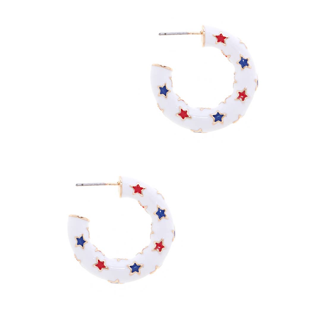 Red Blue White Earrings