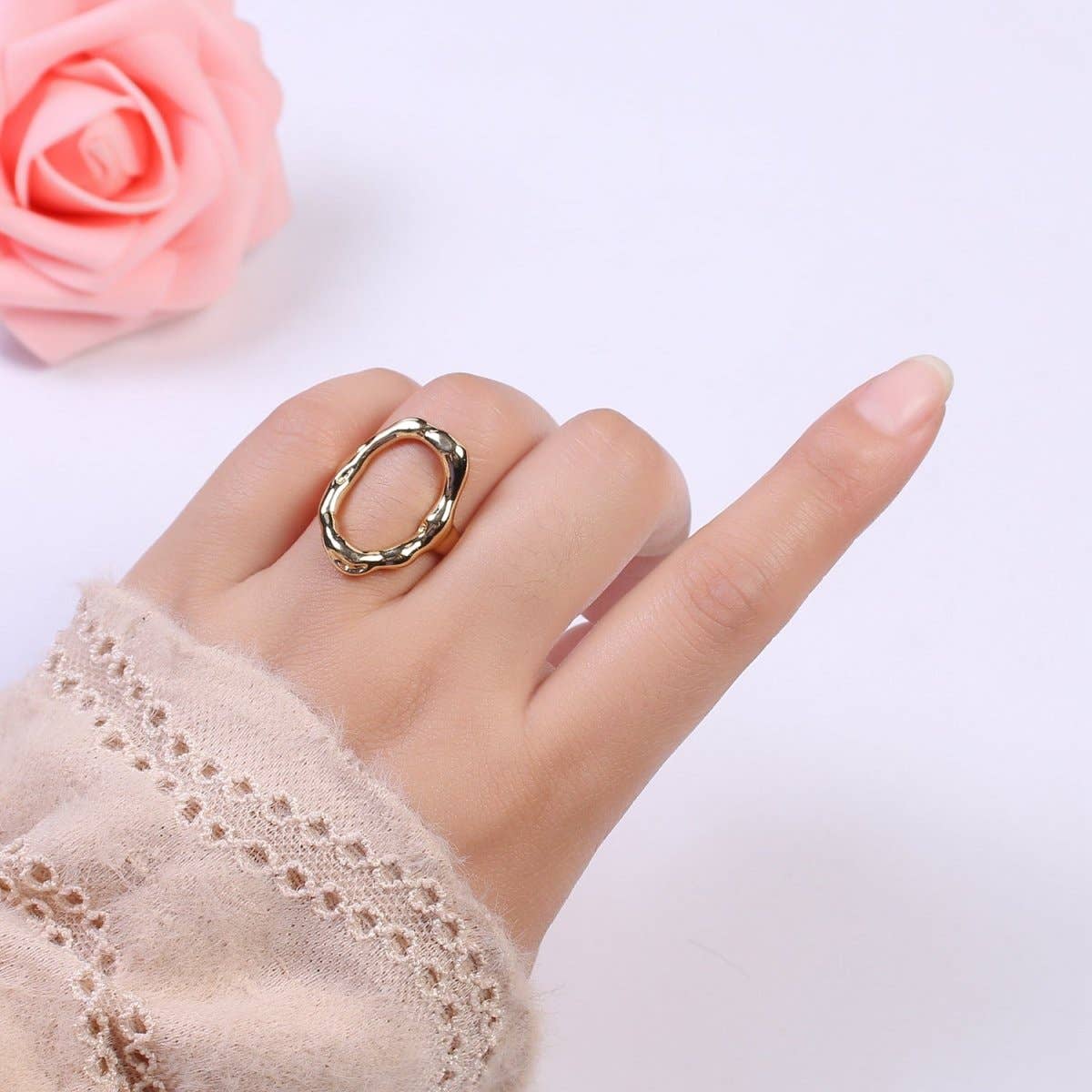 Gold Ring Hammered
