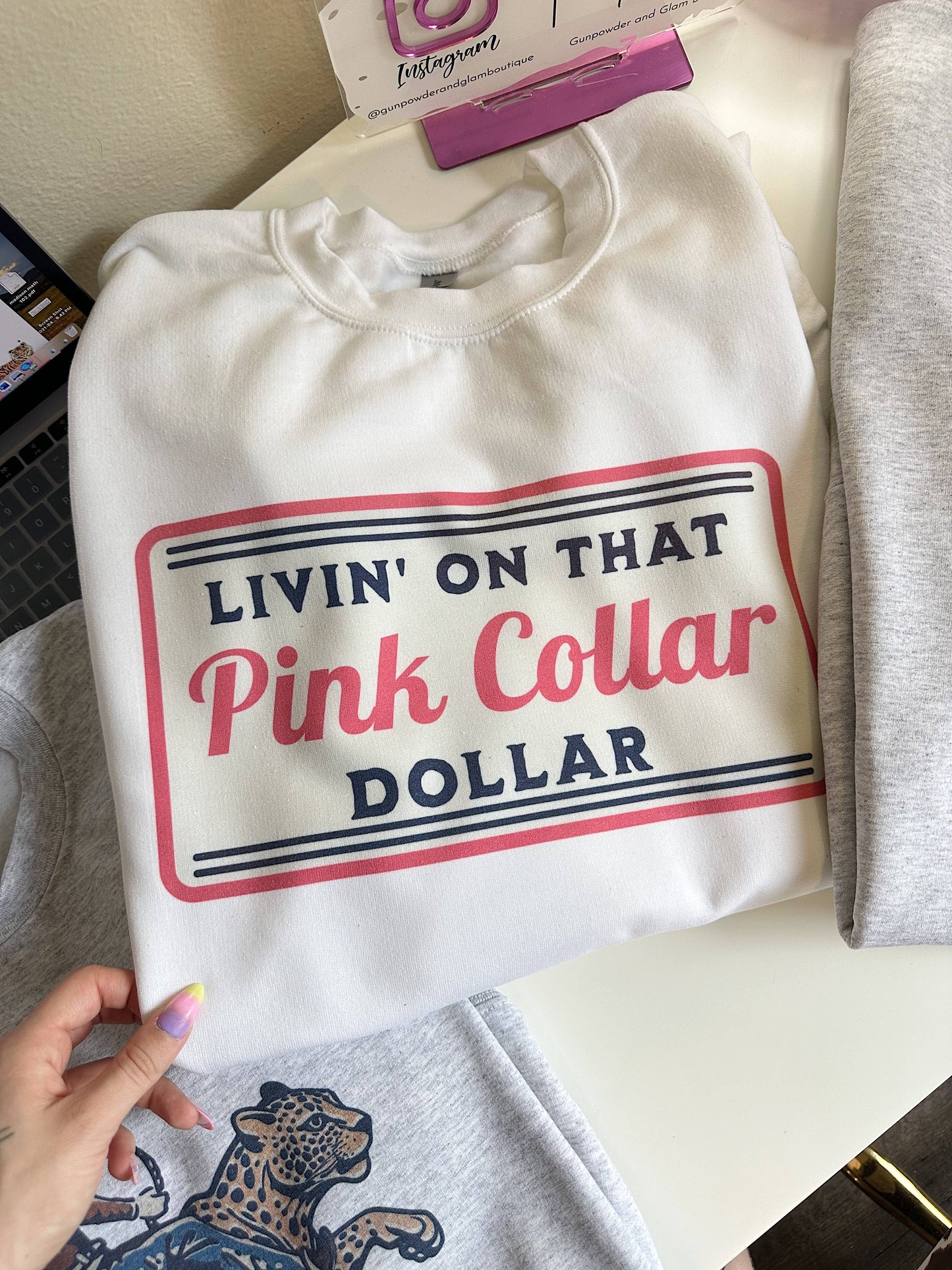 Pink Collar Tee & Crew