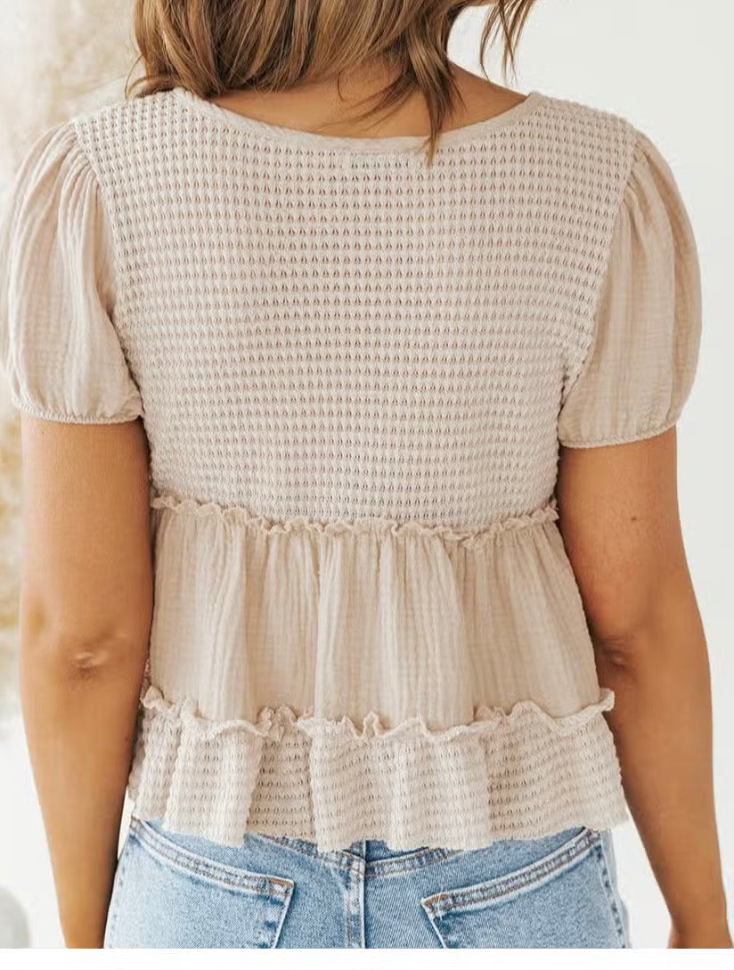 Audrey Waffle Top