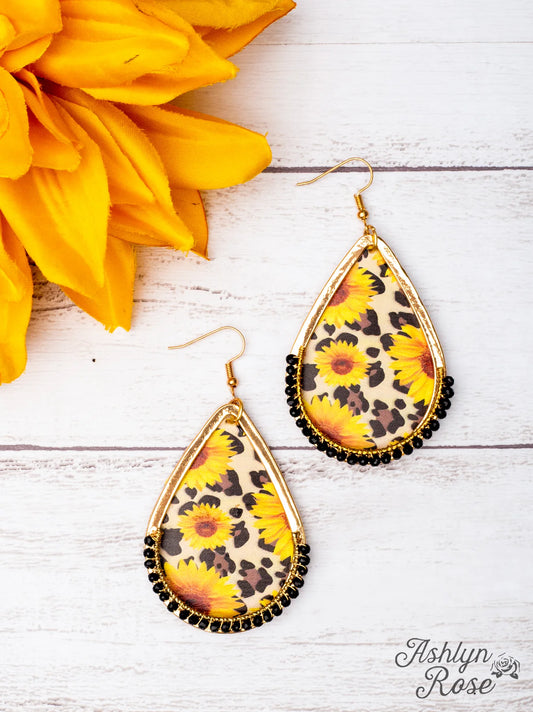 Sunflower Leopard Earrings