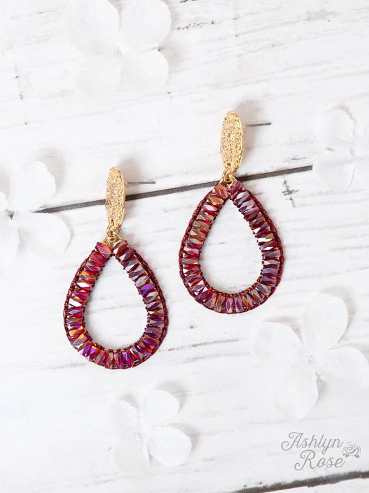 Maroon Drop Earrings