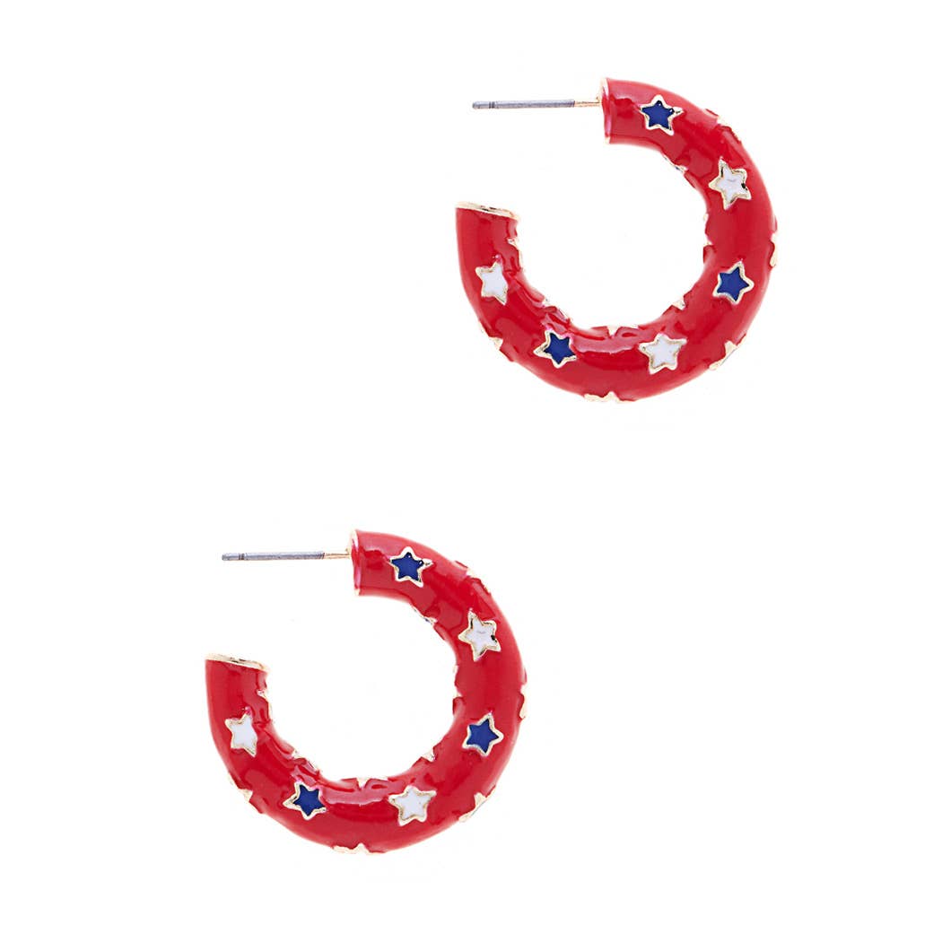 Red Blue White Earrings